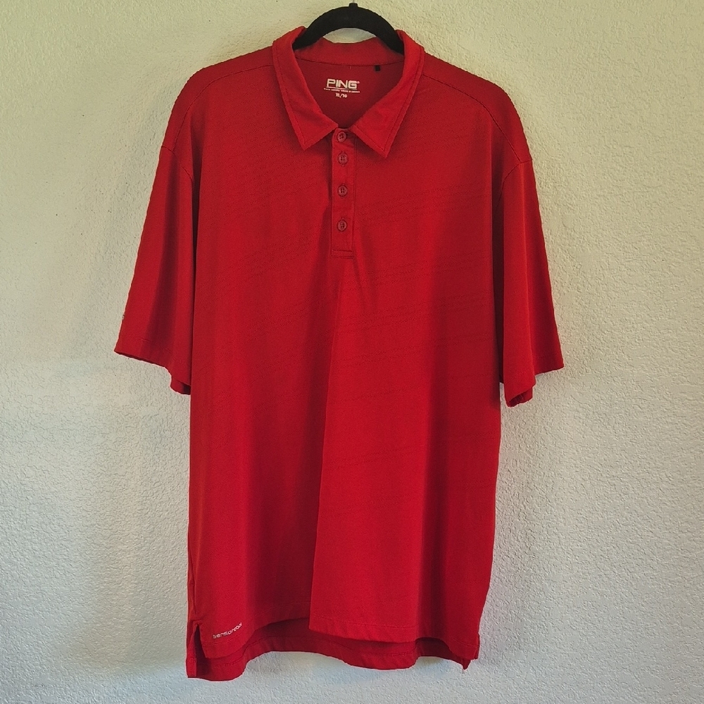 Ping Sensorcool Red 4-Button Golf Polo Shirt Classic Fit Sz XL Lightweight